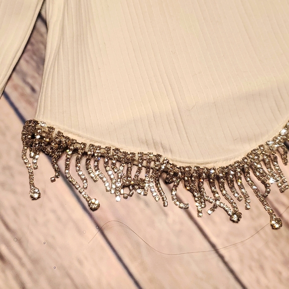 NWTS BLUE B. CRYSTAL DRIP RIBBED CROP TOP | MEDIUM - Picture 11 of 16